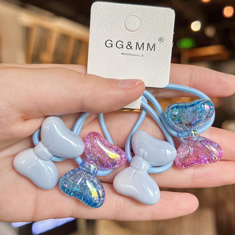 

2 шт. милые цветные кремовые резинки для волос с бантом для девочек, детские аксессуары для волос принцессы, детские резинки для волос, детские головные уборы