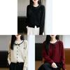 Womens Knit Cardigan With Sequins And Bow Decorations For Autumn Casual Wear