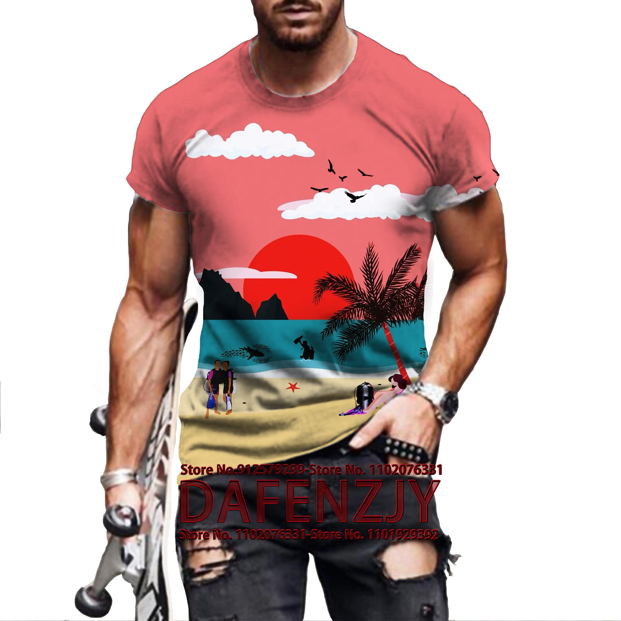 

Остров Отпуск Путешествия Повседневные мужские футболки Летняя одежда Футболки Большие топы с коротким рукавом Футболки для мальчиков 5XL Винтаж Для меня S серый