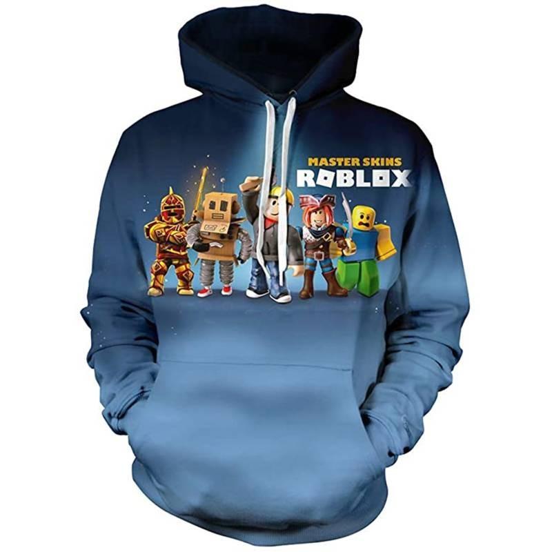 Trendy Roblox Youth Hooded Sweatshirt With Digital Print For Stylish Kids In Various Colors