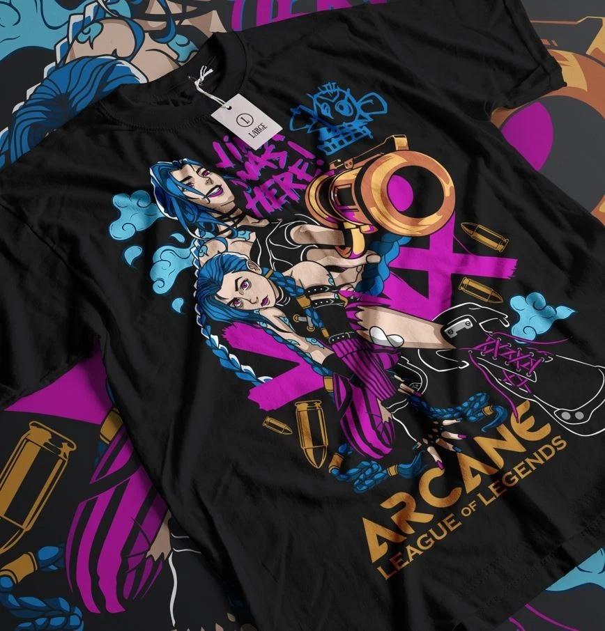 Jinx Arcane TShirt Japanese Anime Cartoon Jinx Arcane Graphic TShirt All Size S