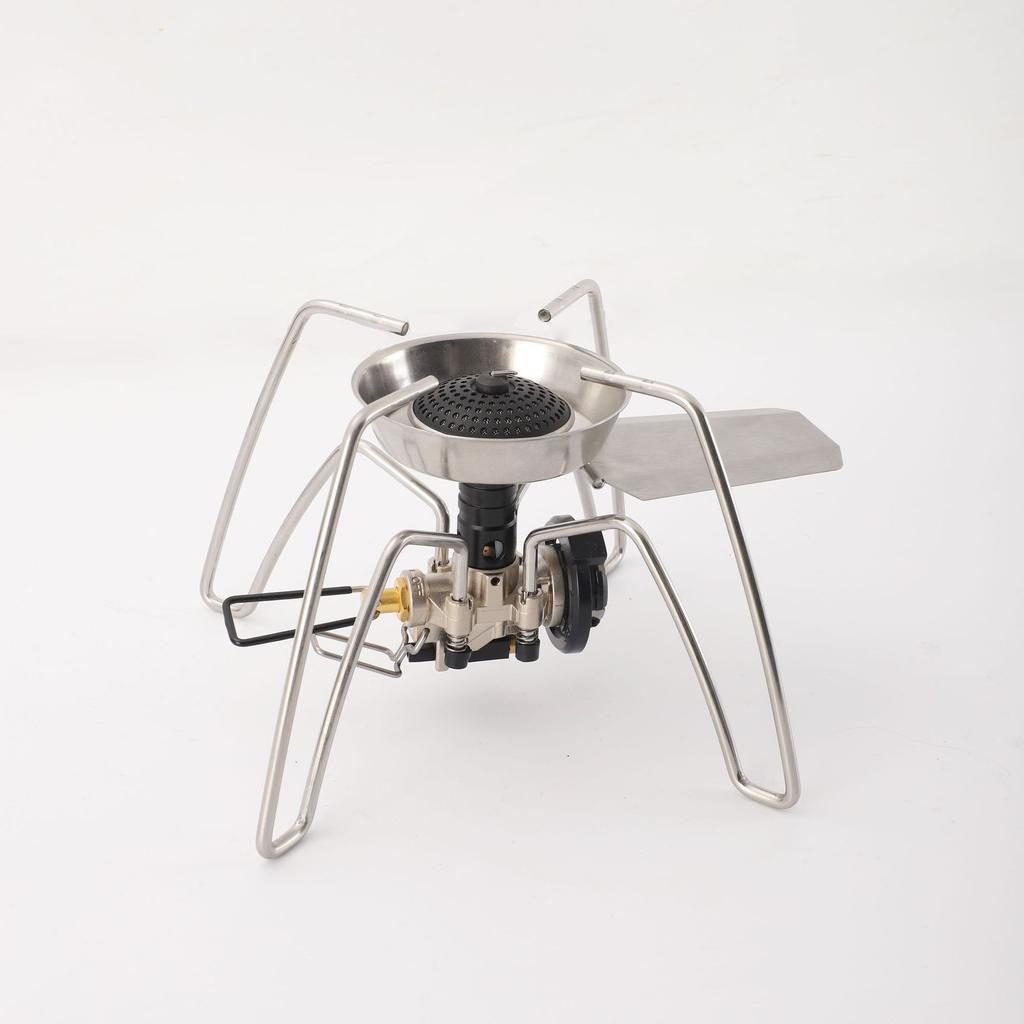 Camping Stove Spider Portable Manual Butane Stove Burner Gas Stove with Piezo Ignition Outdoor Cookware Head Furnace