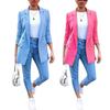 Damenmode Einfarbiger Freizeitanzug Bürokleidung Vintage Langarmmantel Frühling Herbst Damenjacken Blazer Jacke Revers Oberbekleidung
