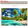 2D Palm Tree Beach Banner for Vacation, Travel and Beach Themed Photoshoots