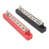 1 Pair M6 Power Distribution Block High Current DC12V To 48V 150A Double Stud 8 Way Battery Bus Bar Black Red for Car