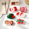Comfortable Hair Clips for Daily Wear Christmas Claw Clip Women, Acrylic Festive Accessories with Elk Santa Snowflake Party Ornaments Patterns,