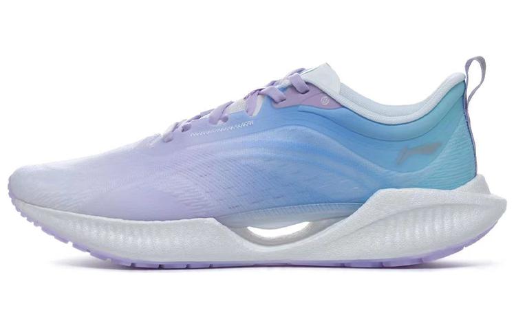 Li Ning Super Light 19 Тканевая Амортизация Скользкая Устойчивая к истиранию Низкие Беговые Кроссовки Мужские Фиолетово-синие ARBS001-34 44