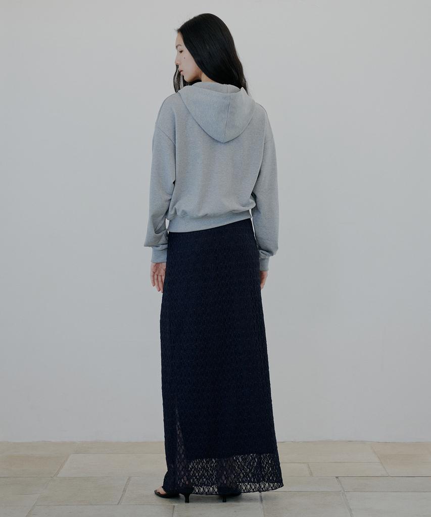 Nuakle Mini Flower Zip-Up Hoodie_Gray
