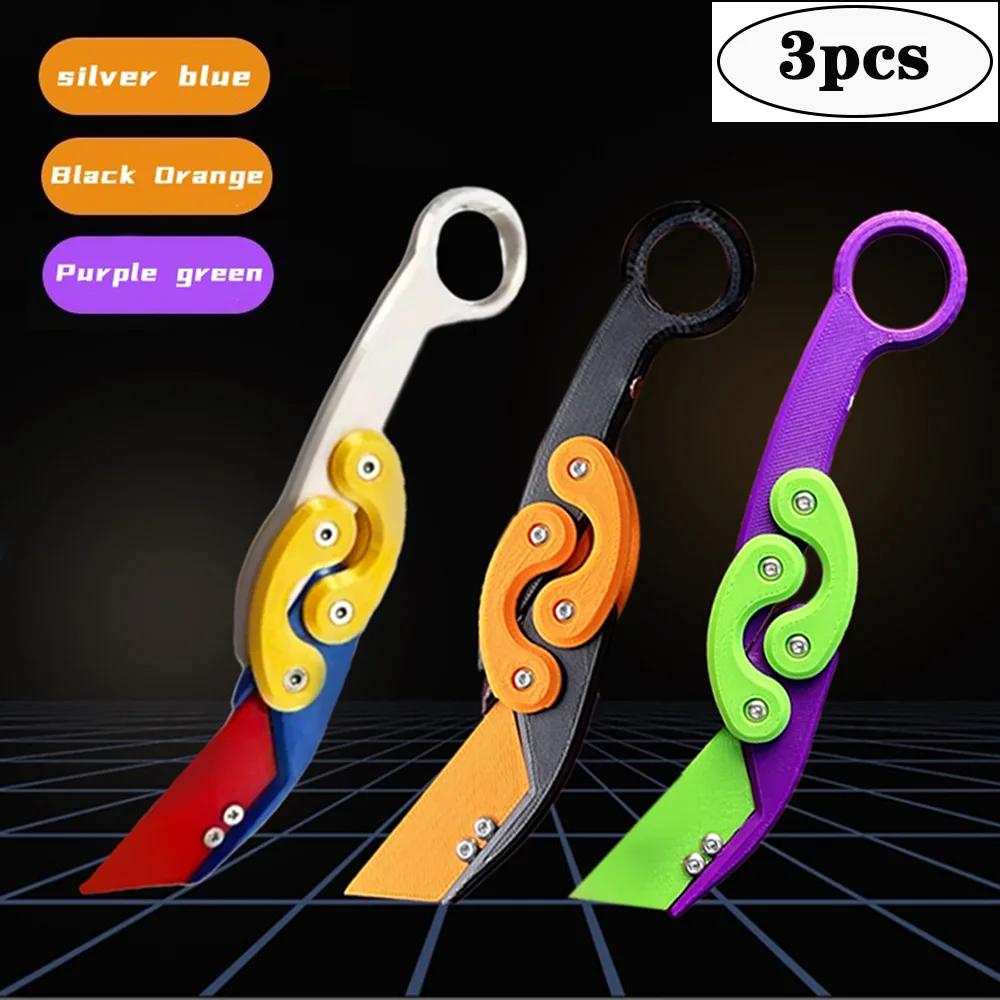 3D Explosives Schwerkraft-Klappklauenmesser Schmetterlingsklauen-Schwerkraftmesser Springen Neues Quick Push-Dekompressionsspielzeug Cooles Messer