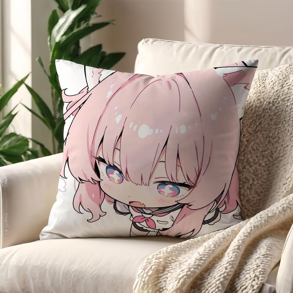 Anime Girl Cat cushion cover For Pillow Printing Sofa Decoration Home Car Room Coffee Shop Office Nordic Simplicity