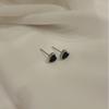 My Omelet [92.5 Silver] Heart Onyx Silver Earrings
