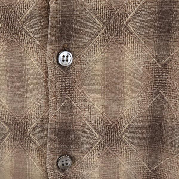 SHAREEF check Long sleeve shirt 2 Beige made in Japan Men's Used