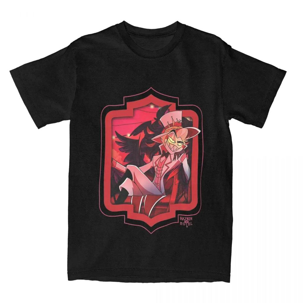Hazbin Hotel Lucifer Tshirt Unisex For Unisex Unisex Vintage Graphic Cotton Tee Streetwear Casual Round Neck Short Sleeve