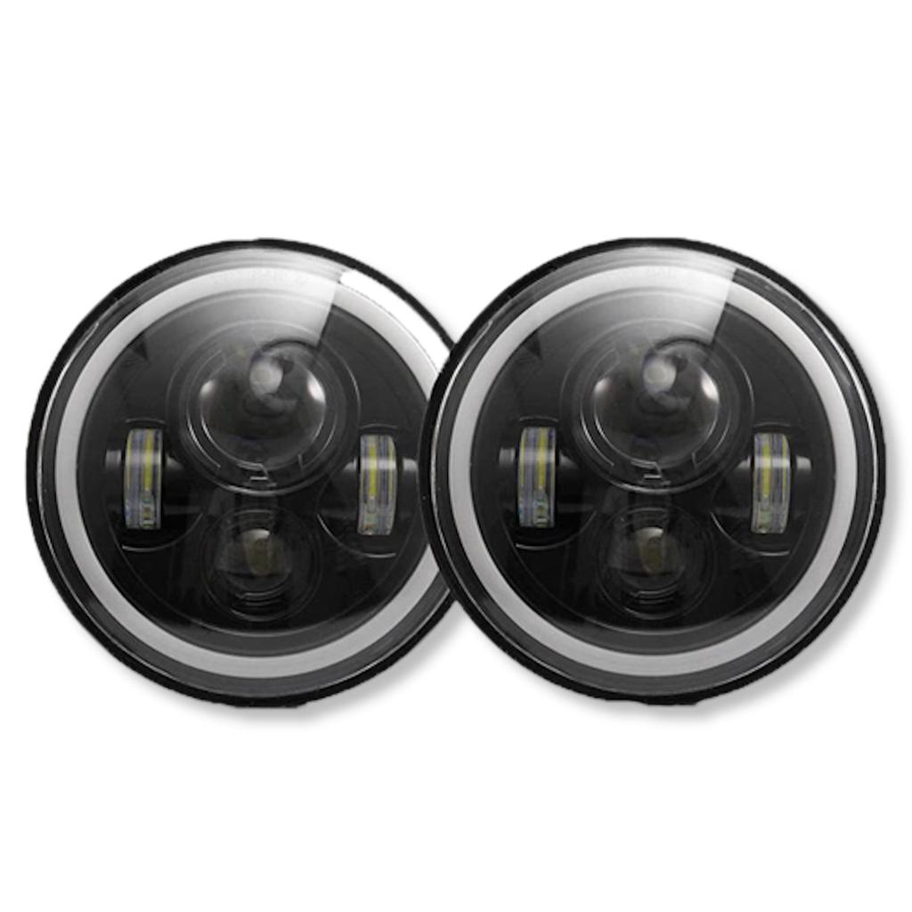 Lezalic 7 Inch Headlight LED Left and Right 2pcs Squid Ring Daylight Ring Light