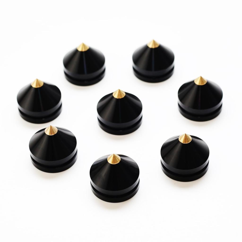 Speaker Spike Set of Brass Aluminum Metal Improves Sound Quality and Compatible with CD Kawaki High-End Insulators, 4, + Feet, Bass, Players/DACs