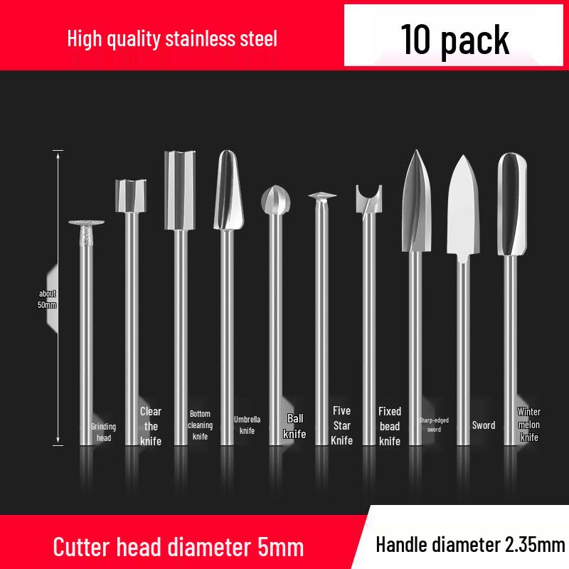 Dental & Wood Carving Tool Set: Power Tool, Engraving Knife, Steel Drill Bit, Grinding & Scribing Heads