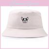 Embroidery Dog Pattern Bucket Cap Fisherman Hat Sun Protection Breathable Gift