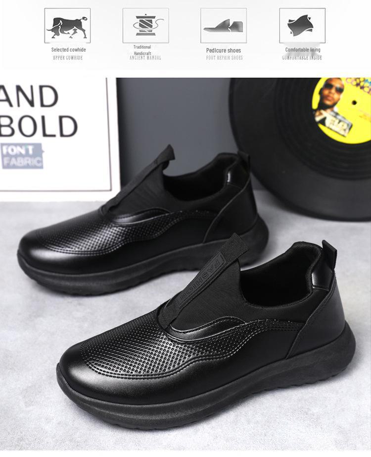 2024 Herren Leichte Leder Slipper - Runde Zehenpartie, Dicke Sohle für Alle Jahreszeiten