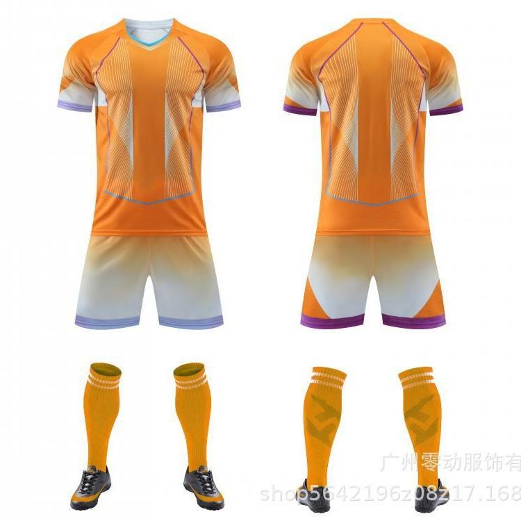 2025 nieuw lichtbord voetbaltenue set volwassenen kinderen zeskleurig heren en dames wedstrijd korte mouw trainingsset