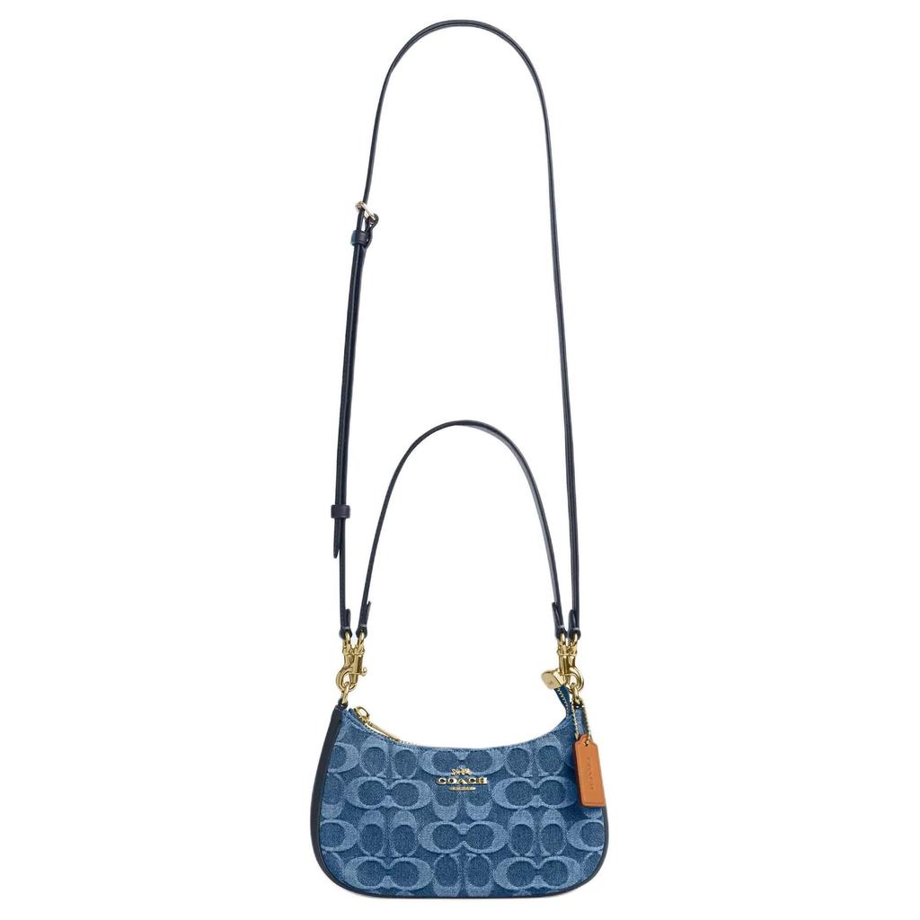 Coach Teri Denim Shoulder Bag Mini Women's Gold & Indigo CDQ25-IMTYV