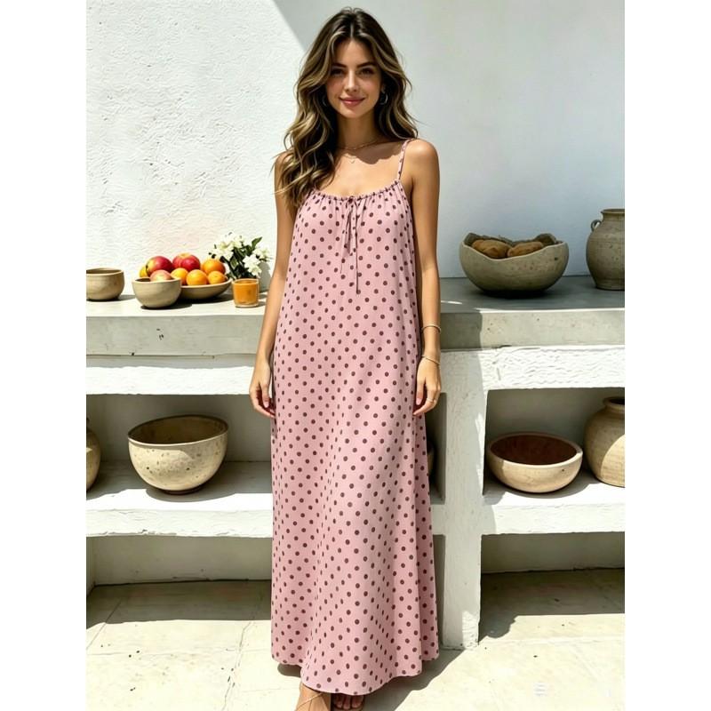 Long Backless Sleeveless Wrap Dress Women 2026 Loose Fit Casual Beach Vacation