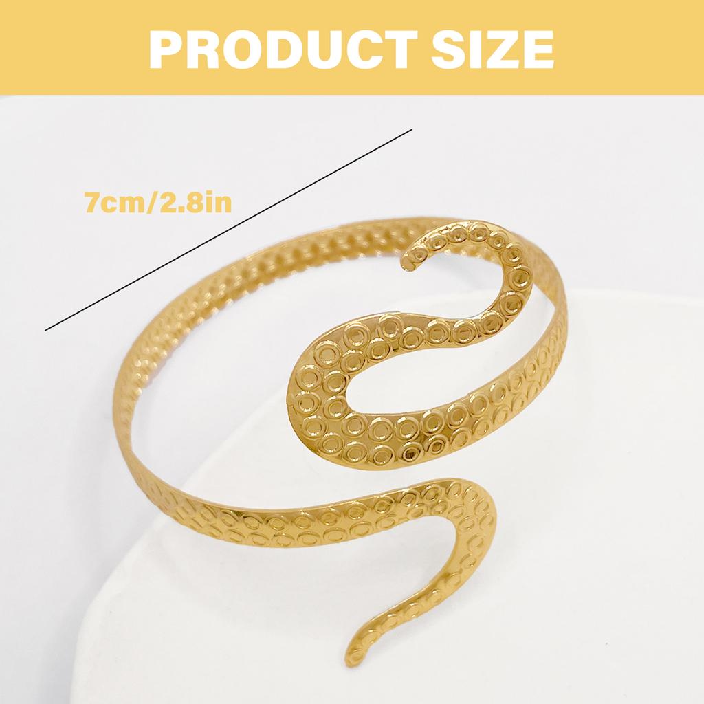 Elegant Arm Bracelet Vintage Coiled Snake Upper Arm Cuff Bracelet Girlfriend Gifts Upper Armband Female Arm Decoration
