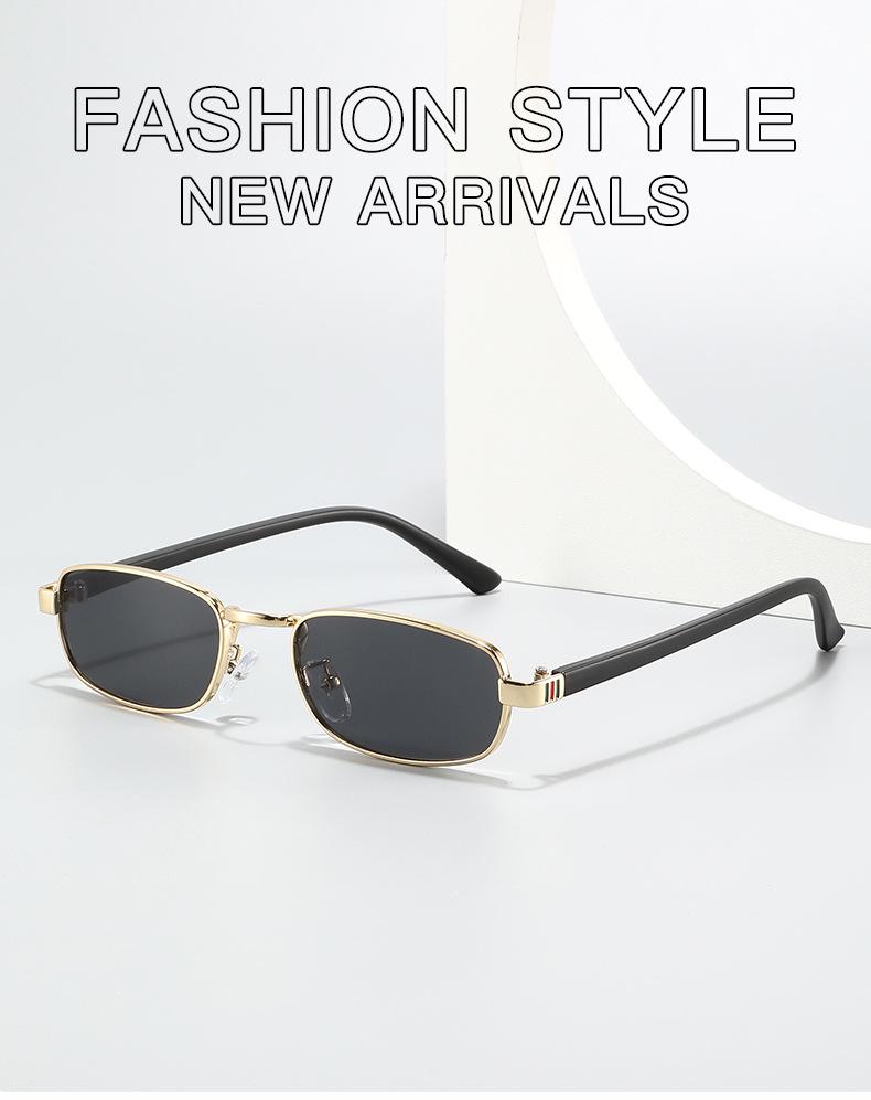 Vintage European & American Small Square Metal Sunglasses - Women's Trendy, Versatile Retro Style