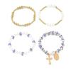 Blue and white porcelain beaded bracelet retro medium personality imitation pearl cross pendant jewelry