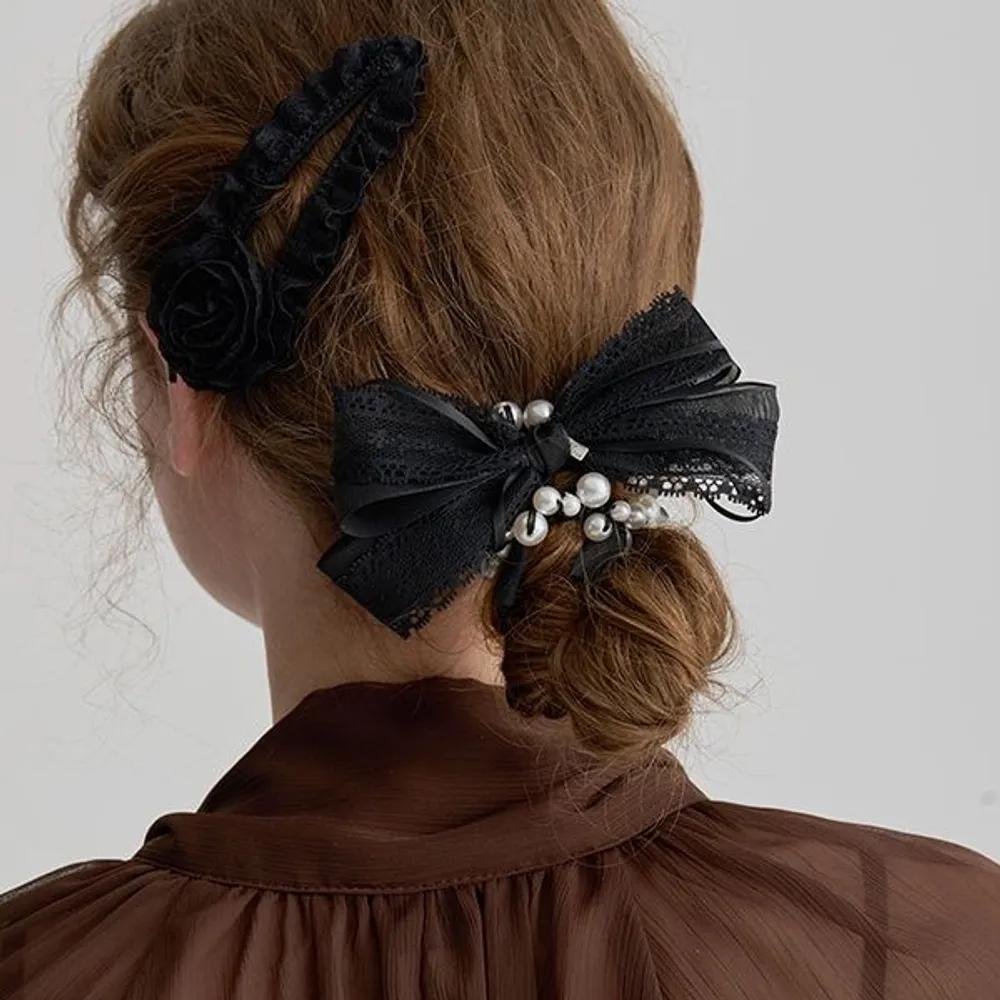 Pearl Ribbon Wing Ponytail JP-25-117P beige