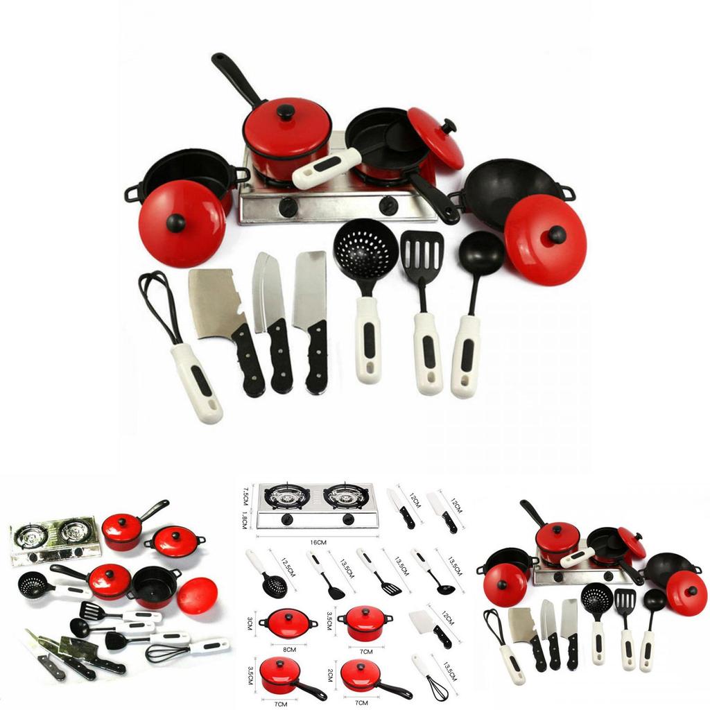 Delightful 13pcs Kid Play House Toy Kitchen Utensils Cooking Pots And Pans Set