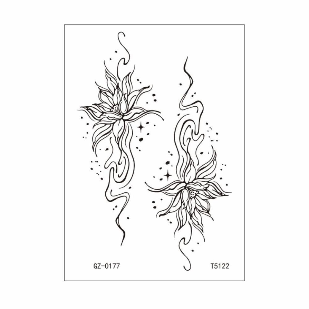 Elegant Temporary Tattoo Stickers Long-lasting Body Art Tattoo Flower Tattoo Stickers Party