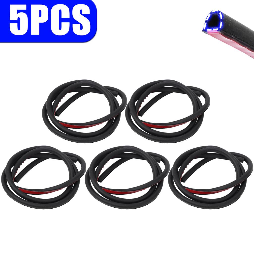EPDM Rubber Seal Strip Universal Fuel Tank Cap Charging Port Cover Protector Waterproof D-Shape Self Adhesive Auto Interior Trim