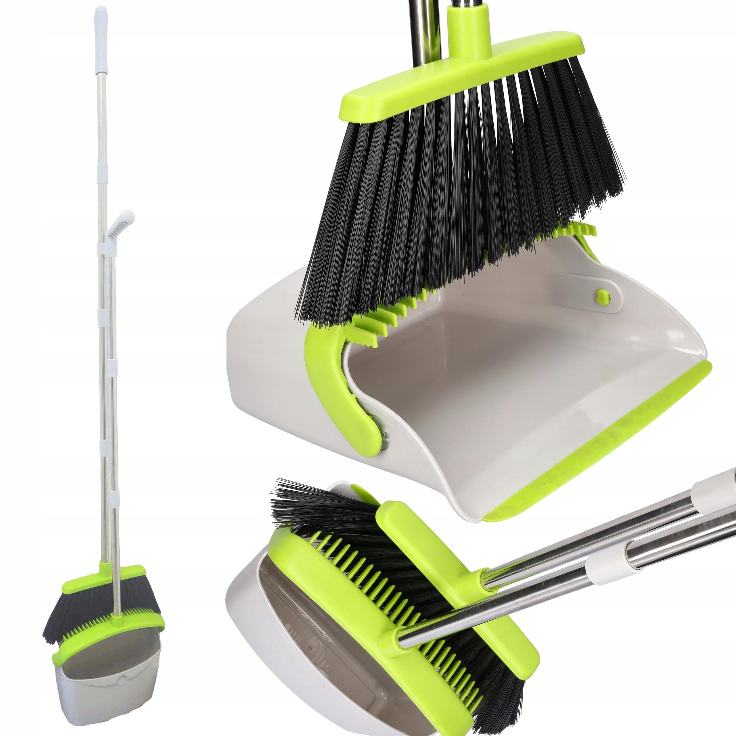 Zestaw Szufelka Z Miotłą Pet  Leniuch  98Cm/27,5*24,5Cm Szaro-Zielony