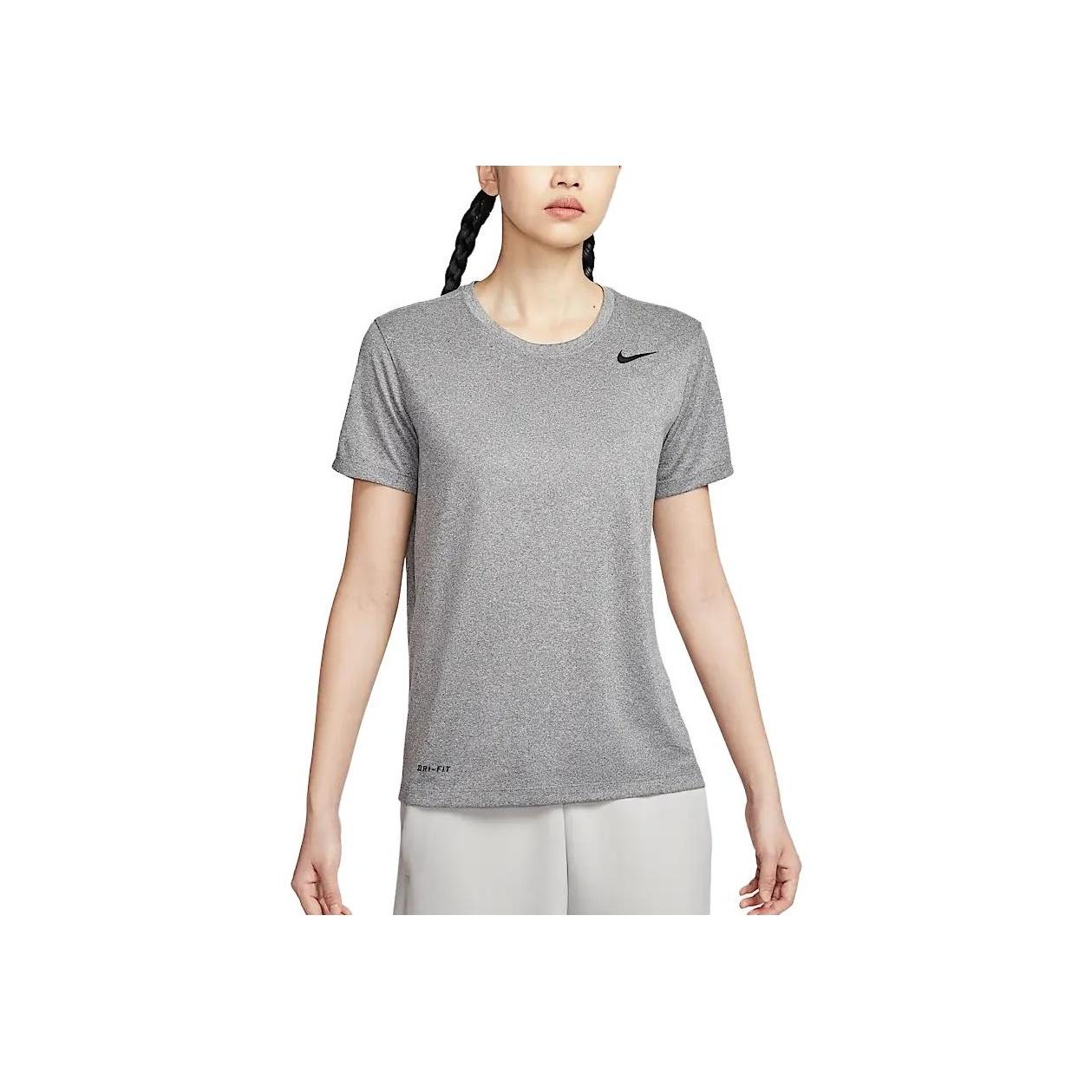 

Nike Женская футболка Dri-Fit Team Legend быстросохнущая удобная с коротким рукавом и круглым вырезом, топы, угольно-серый IB8899-091 S