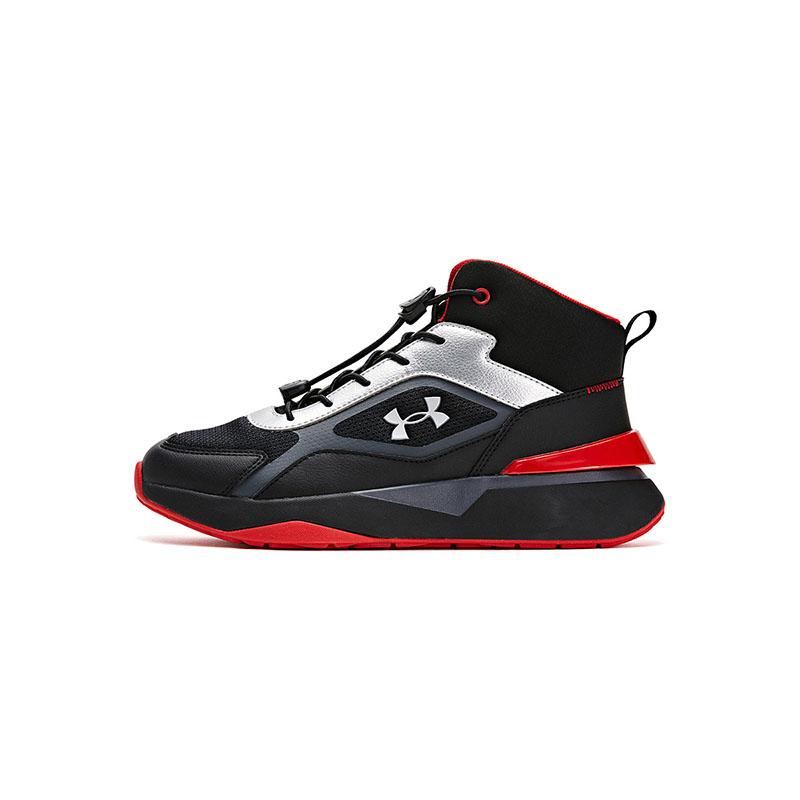 Under Armour Kids Lifestyle Series Fashion High-Top Casual Shoes Kids Sneakers Black Blue 2441304