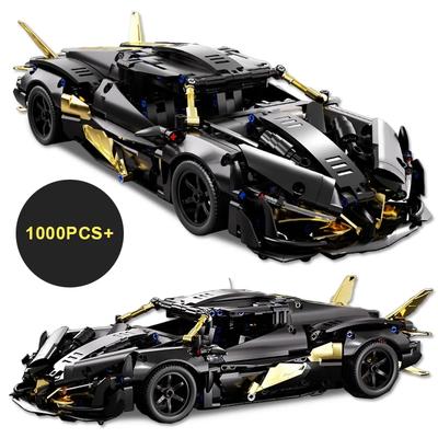 Non-Toxic 1000Pcs Technical Black Apollo Racing Car Hypercar Model Building Blocks Diy Sportscar Vehicle Bricks Toys Adults Kids Gifts