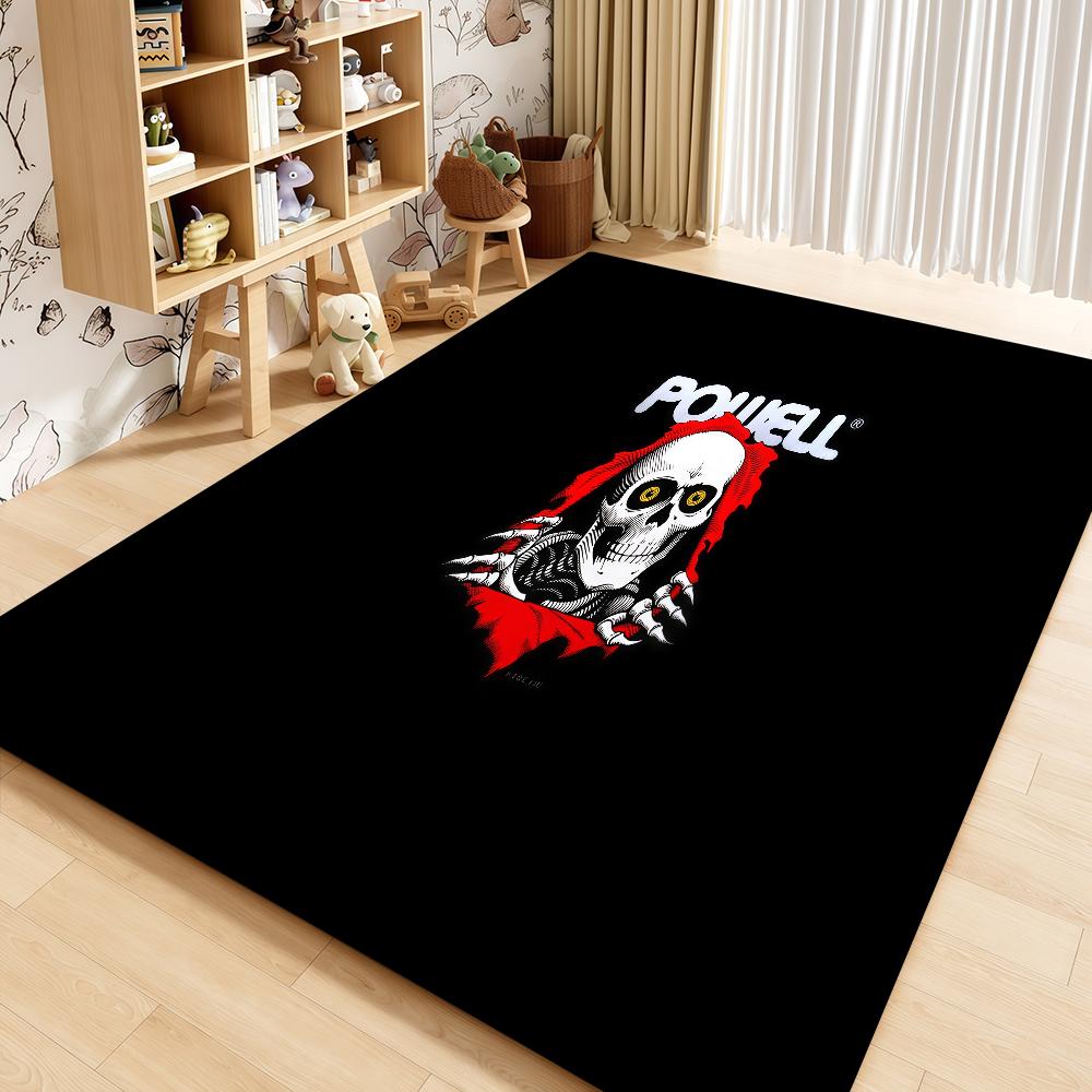 Door Skull Mat Skateboard Fashion Bedside Entrance Bath Floor Decoration P-Powell Corridor Door Mat Carpet Living Room Balcony