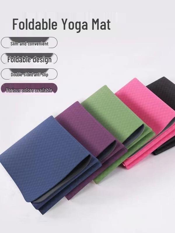 TPE Taşınabilir Kaymaz Yoga Matı, Katlanabilir 183x61x0.6cm, Çok Amaçlı Öğrenci Şekerleme Matı