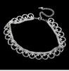 Trendige Silber Strass Choker Halskette - Japanischer & Koreanischer Stil für Damen