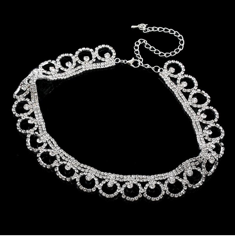 Trendige Silber Strass Choker Halskette - Japanischer & Koreanischer Stil für Damen
