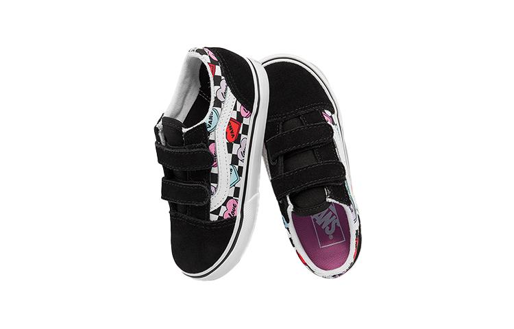 Vans Old Skool Low Top Toddler Shoes Black White Red Infant And Toddler VN000D3YABY