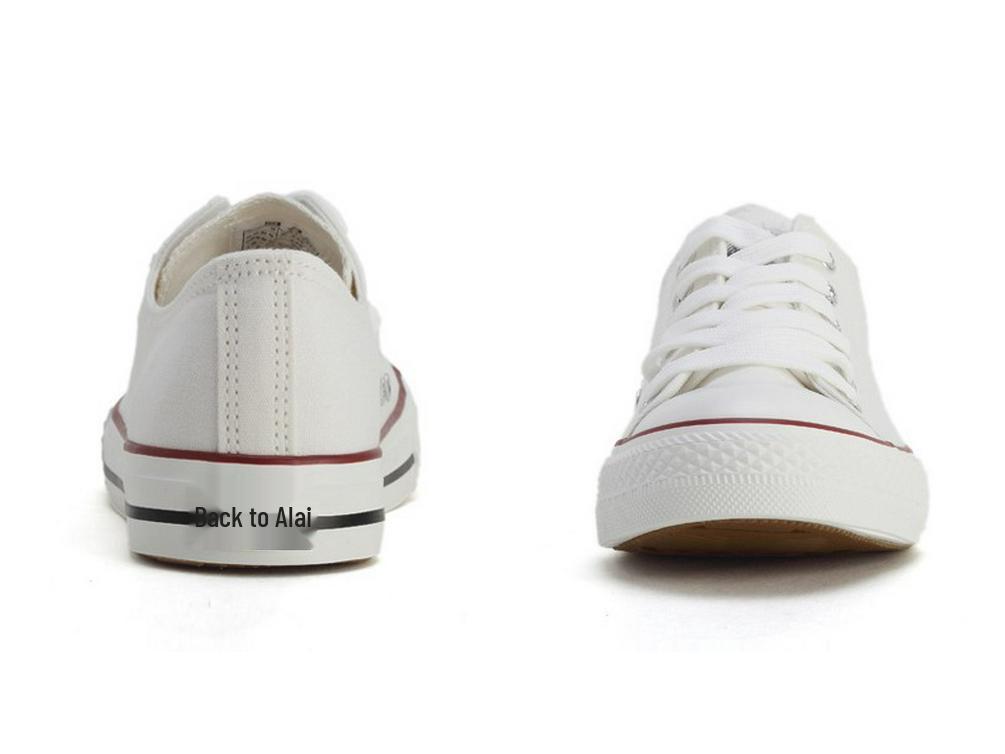 HuiLi Unisex Black & White Low-Top Canvas Sneakers for Sports & Casual Wear