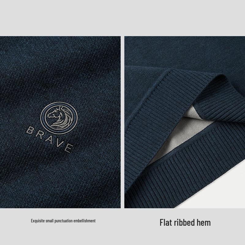 HLA Men's Tang Sancai Collaboration Fleece-Lined Knit Sweater