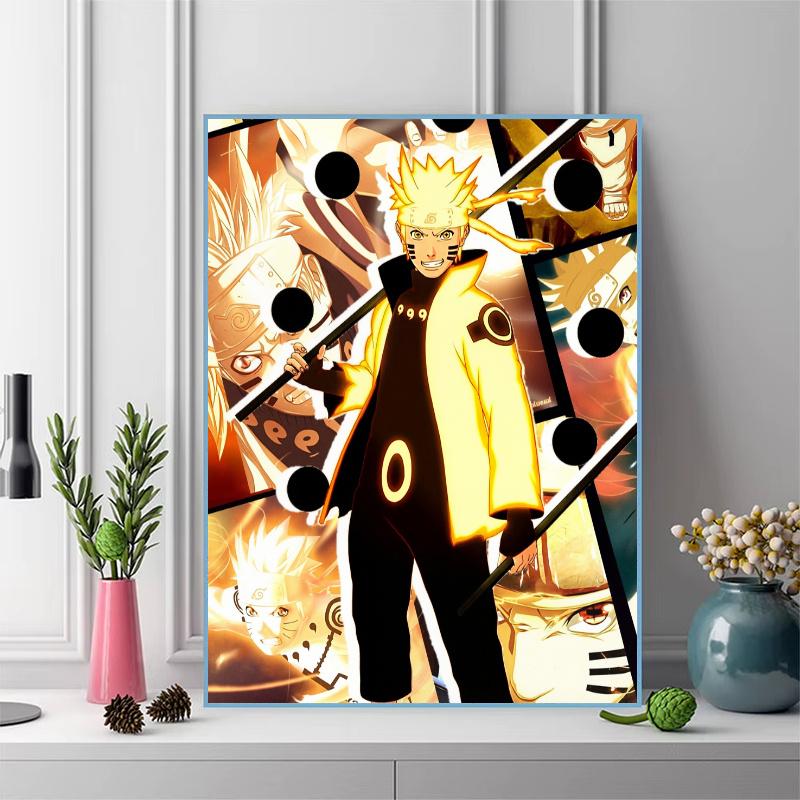 Naruto anime Naruto Pattern 3pcs 100% Round Full Drill 5D DIY Diamond Painting Embroidery Cross Stitch Rhinestone Décor