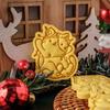 Christmas Cat Cookie Cutters Set Cartoon Pressable Biscuits Mold Plastic Cookie Stamps DIY Baking Tool Easy to Clean