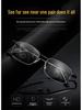 Color-Changing Bifocal Progressive Reading Glasses with Intelligent Zoom, Titanium Memory Frame, and Anti-Blue Light Protection