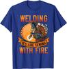 Funny Welder Shirts Welding It's Like Sewing With Fire T-Shirt Print T Shirt Prevalent Tops & Tees Cotton Leisure