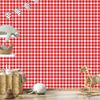 Red Checkered Wallpaper Coral, Red and Light Gray 50x1000