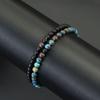 Nouveau Set de 2 Bracelets Perles 4mm Pour Hommes Œil de Tigre Turquoises Fil Paire Bracelet de Guérison Accessoires Décontractés Faits à la Main Hombre