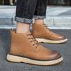 Luxury Brand Winter Cow Leather Platform Boots for Men Designer Casual Work Shoes Genuine Leather Outdoor High Top Ankle Boot
